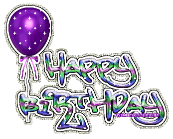 Birthday Purple Balloon picture